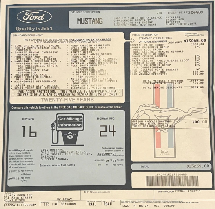 1990 Ford Mustang 3rd Gen - Image 21 of 31