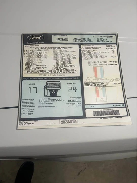 1990 Ford Mustang 3rd Gen - Image 13 of 20