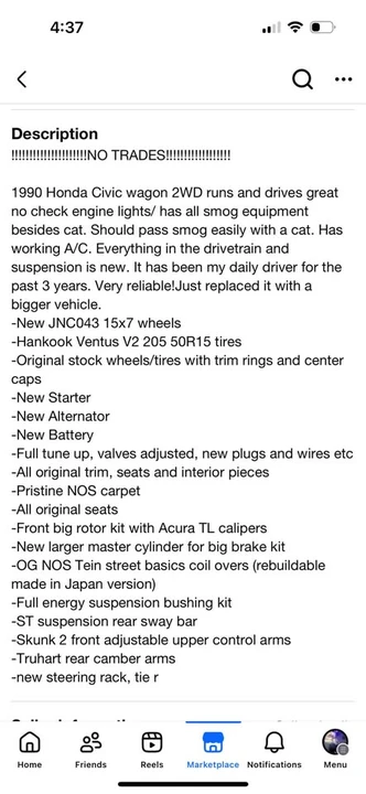 1990 Honda Civic 4th Gen - Image 8 of 8