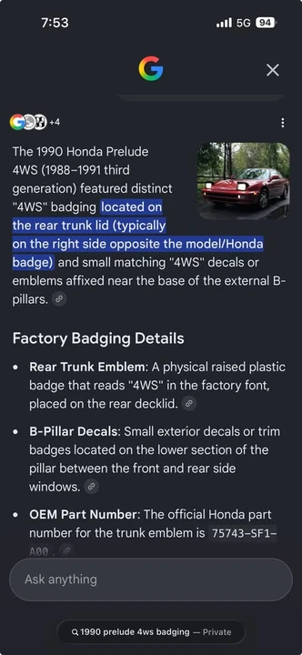 1990 Honda Prelude 3rd Gen - Image 8 of 8