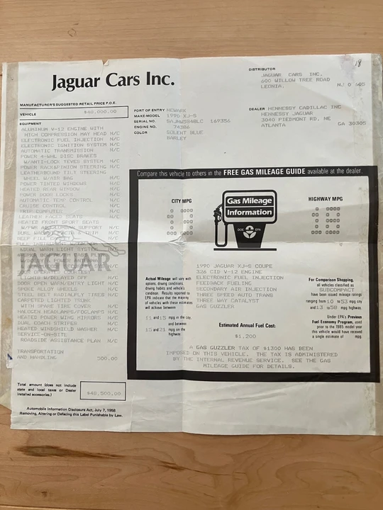 1990 Jaguar XJS - Image 21 of 25