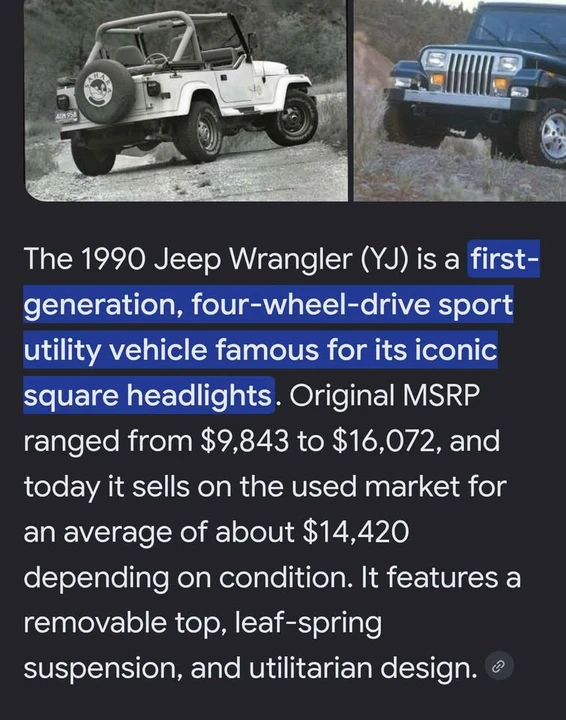 1990 Jeep YJ Wrangler - Image 5 of 5