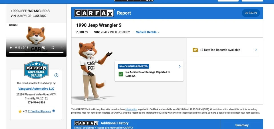 1990 Jeep YJ Wrangler - Image 20 of 20
