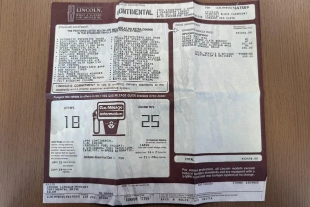 1990 Lincoln Continental 8th Gen - Image 8 of 8