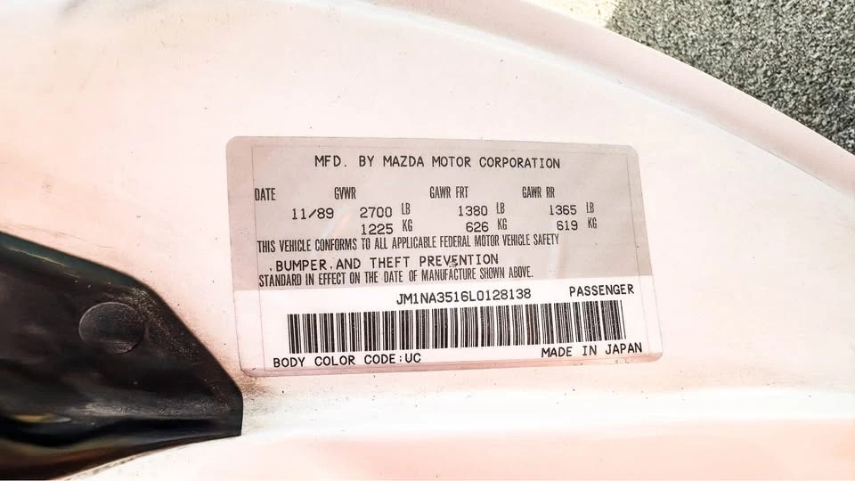 1990 Mazda NA MX-5 Miata - Image 20 of 20