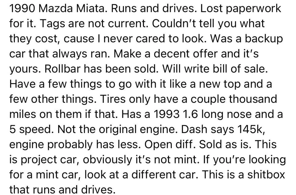 1990 Mazda NA MX-5 Miata - Image 4 of 4