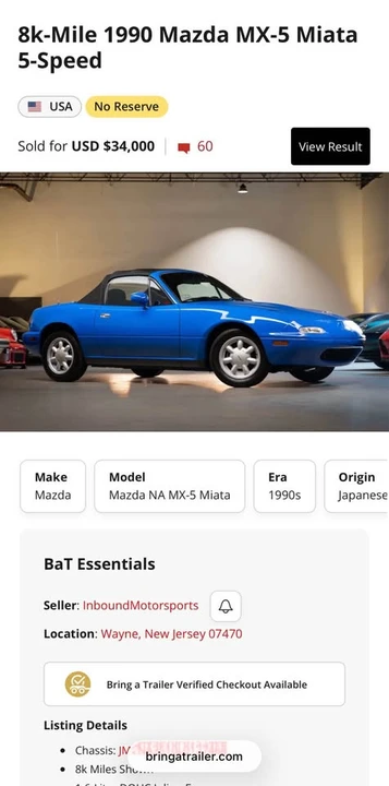 1990 Mazda NA MX-5 Miata - Image 20 of 20