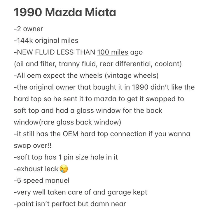 1990 Mazda NA MX-5 Miata - Image 12 of 13