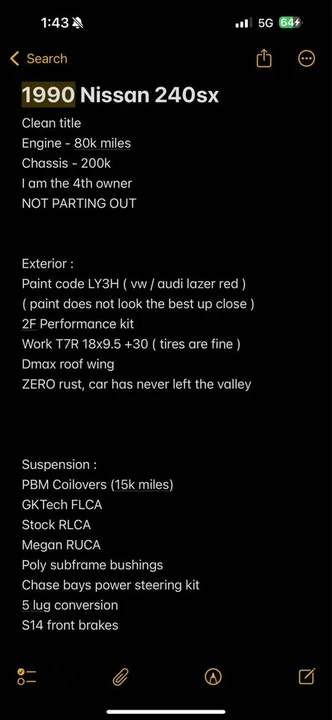 1990 Nissan S13 Silvia - Image 4 of 5