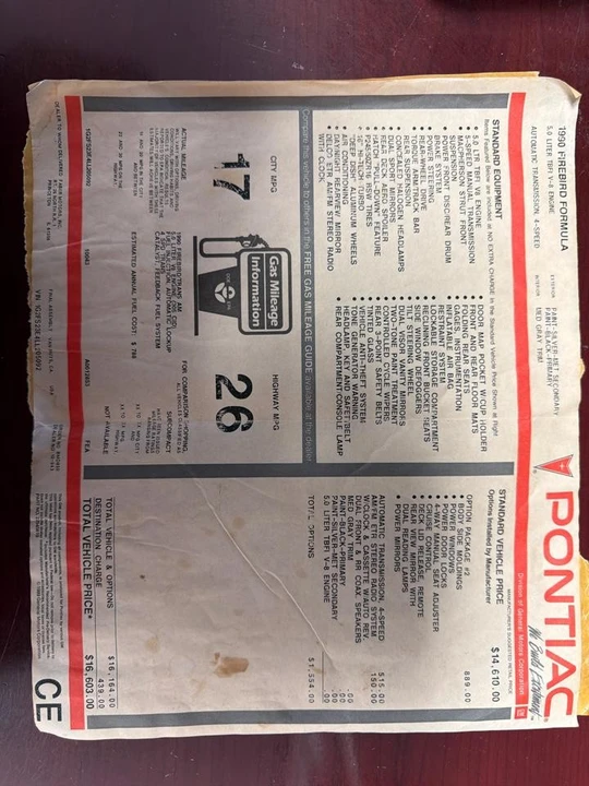1990 Pontiac Firebird 3rd Gen - Image 29 of 31