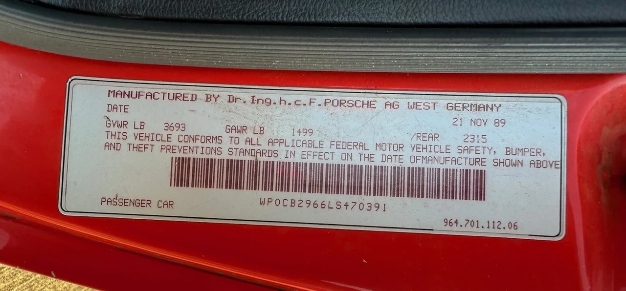 1990 Porsche 964 Carrera - Image 10 of 21