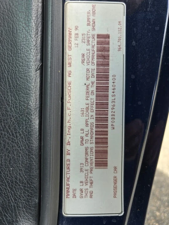 1990 Porsche 964 Carrera 4 - Image 11 of 31