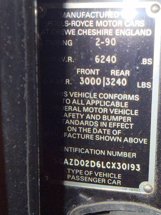 1990 Rolls-Royce Corniche Series III - Image 16 of 21
