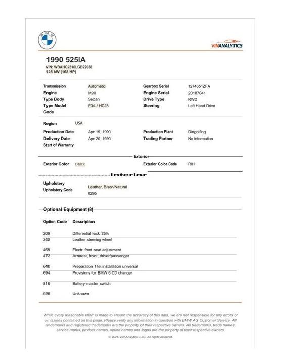 1991 BMW E30 3 Series - Image 2 of 16