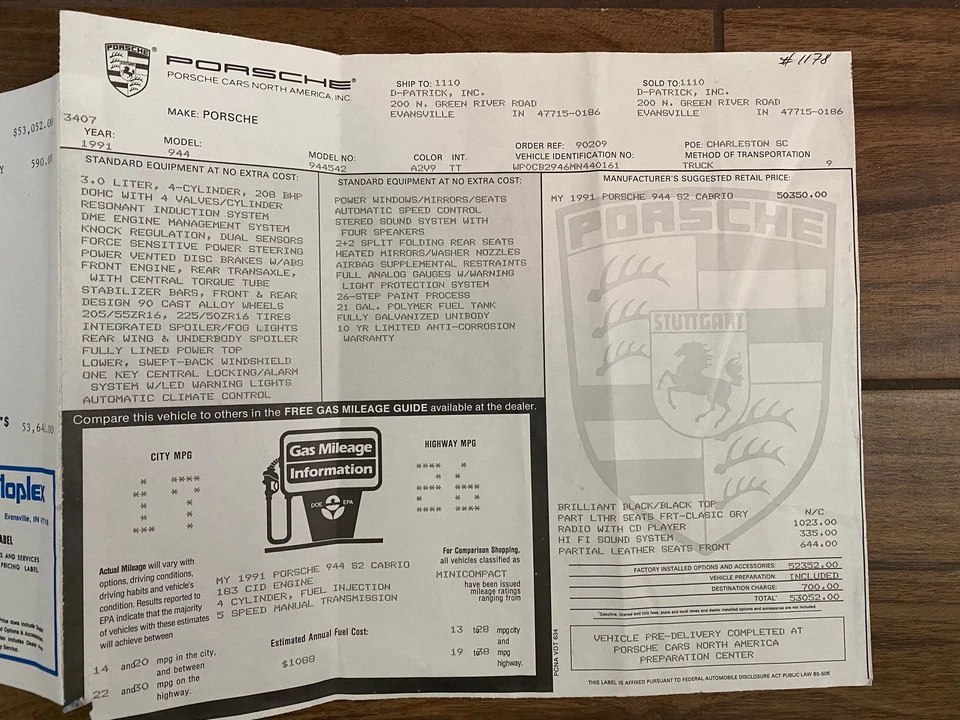 1991 Porsche 944 S2 - Image 14 of 15
