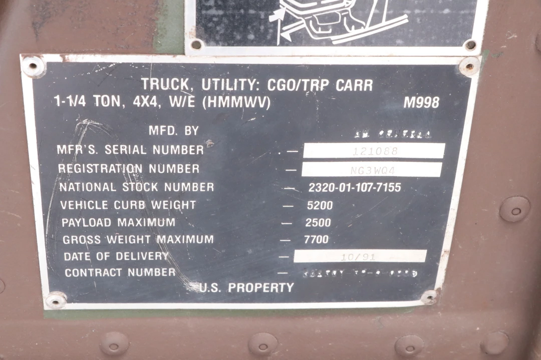 1991 Hummer HMMWV - Image 29 of 31