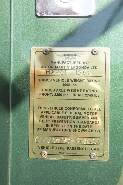 1991 Aston Martin Virage - Image 13 of 28