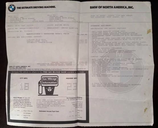 1991 BMW E30 3 Series - Image 16 of 16