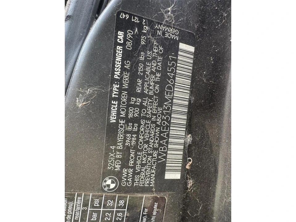 1991 BMW E30 3 Series - Image 4 of 20