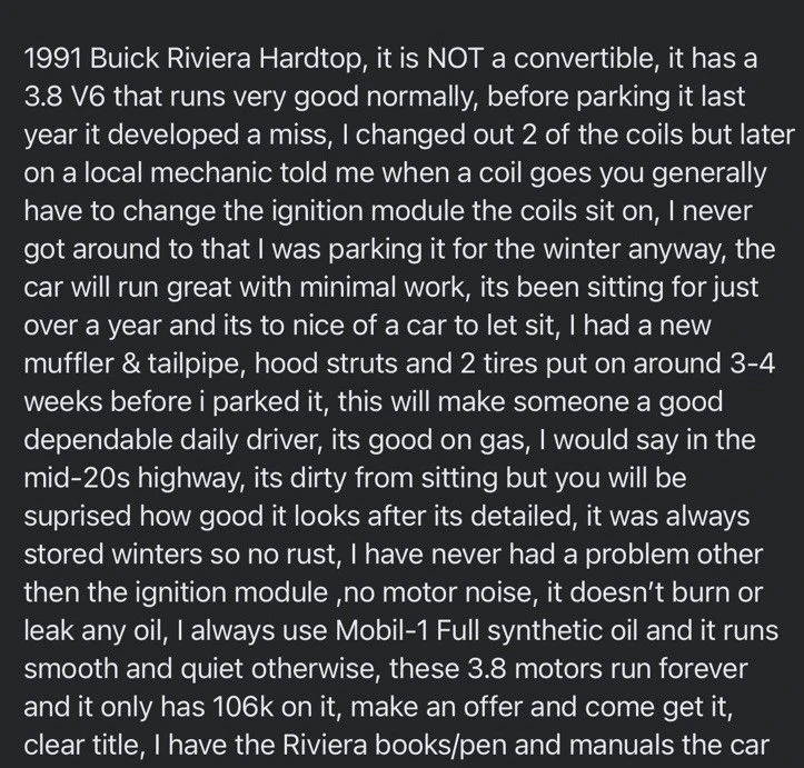 1991 Buick Riviera 4th-7th Gen - Image 6 of 16