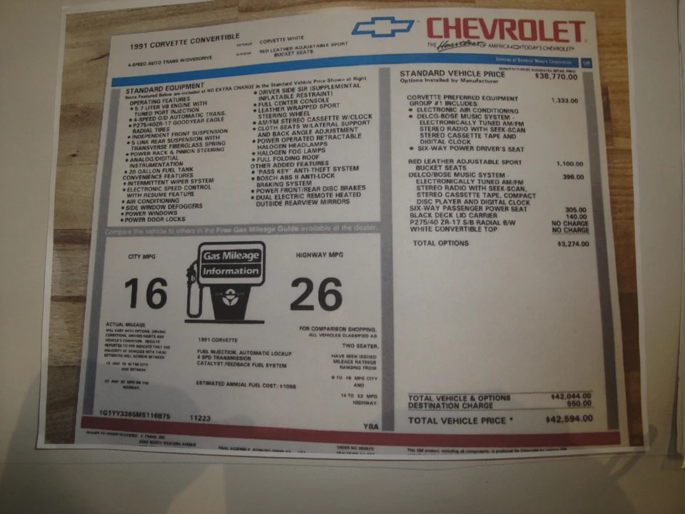 1991 Chevrolet Corvette C4 - Image 14 of 18