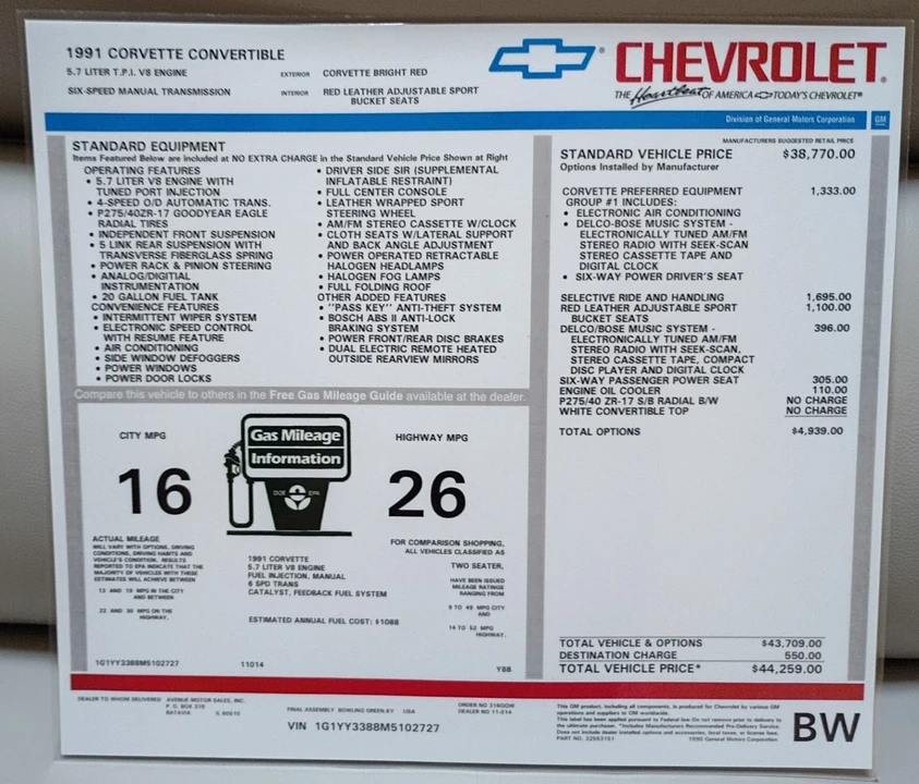 1991 Chevrolet Corvette C4 - Image 26 of 26