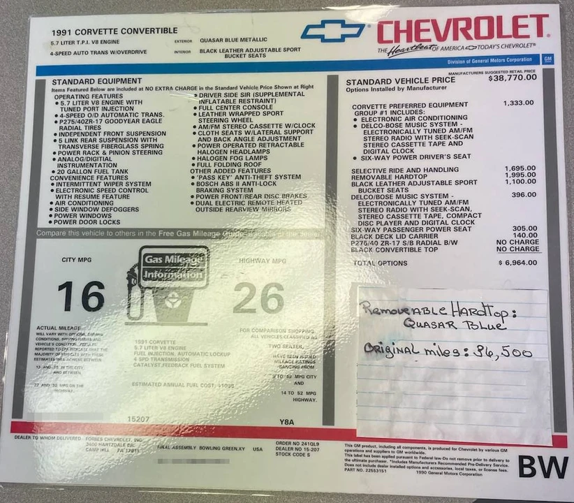1991 Chevrolet Corvette C4 - Image 7 of 8