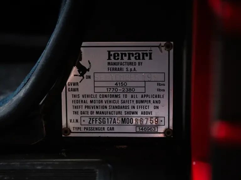 1991 Ferrari Testarossa - Image 28 of 31