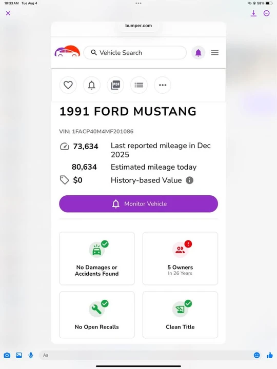 1991 Ford Mustang 3rd Gen - Image 3 of 13