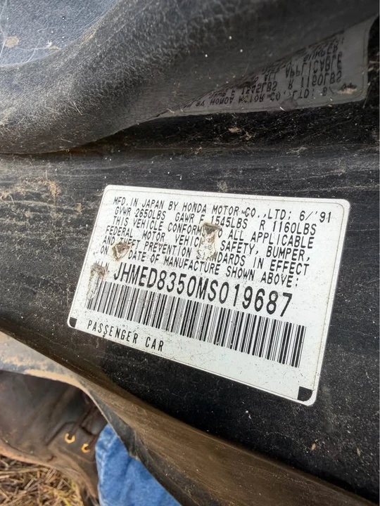 1991 Honda CR-X 2nd Gen - Image 8 of 10