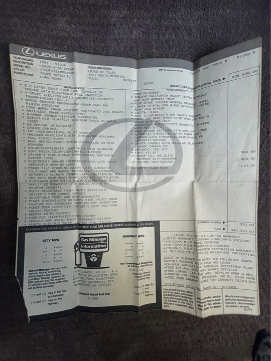 1991 Lexus LS 1st Gen - Image 6 of 20