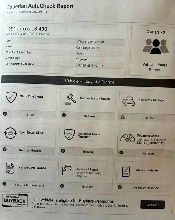 1991 Lexus LS 1st Gen - Image 10 of 20