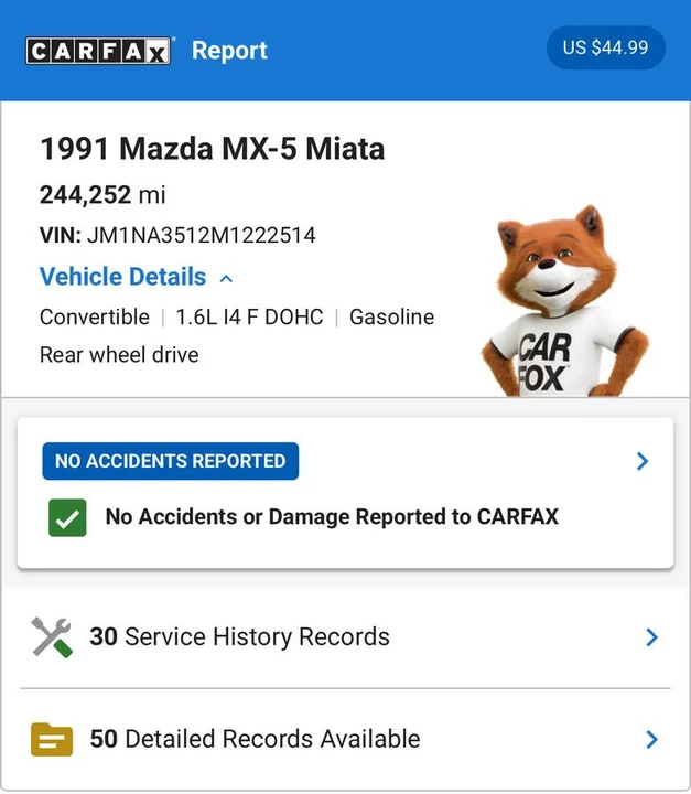 1991 Mazda NA MX-5 Miata - Image 20 of 20