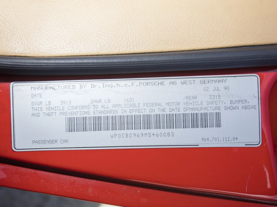 1991 Porsche 964 Carrera 4 - Image 25 of 31