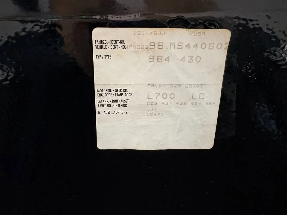 1991 Porsche 964 Carrera - Image 16 of 20