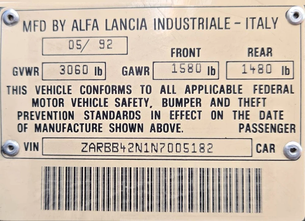 1992 Alfa Romeo Series 4 - Image 24 of 24