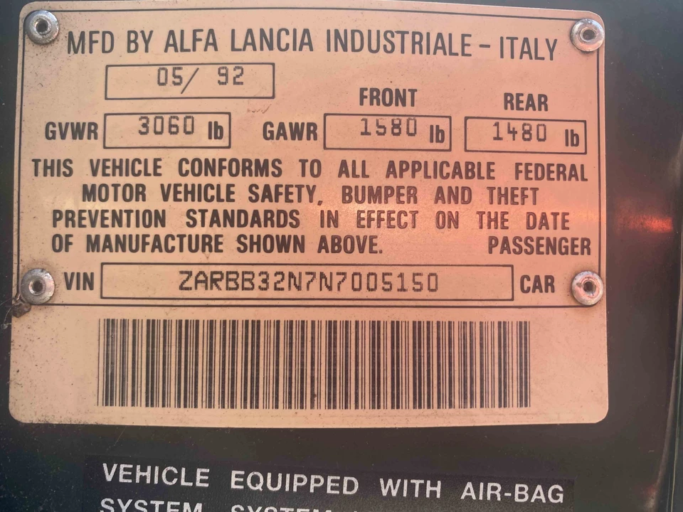 1992 Alfa Romeo Series 4 - Image 27 of 31