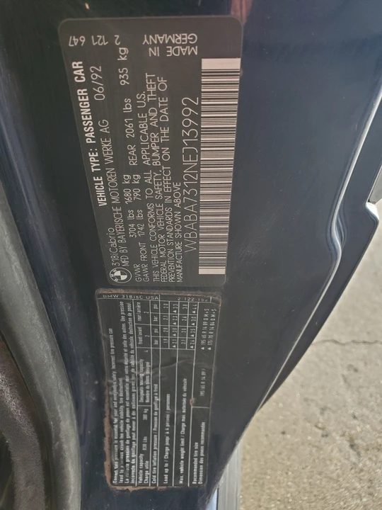 1992 BMW E30 3 Series - Image 8 of 21