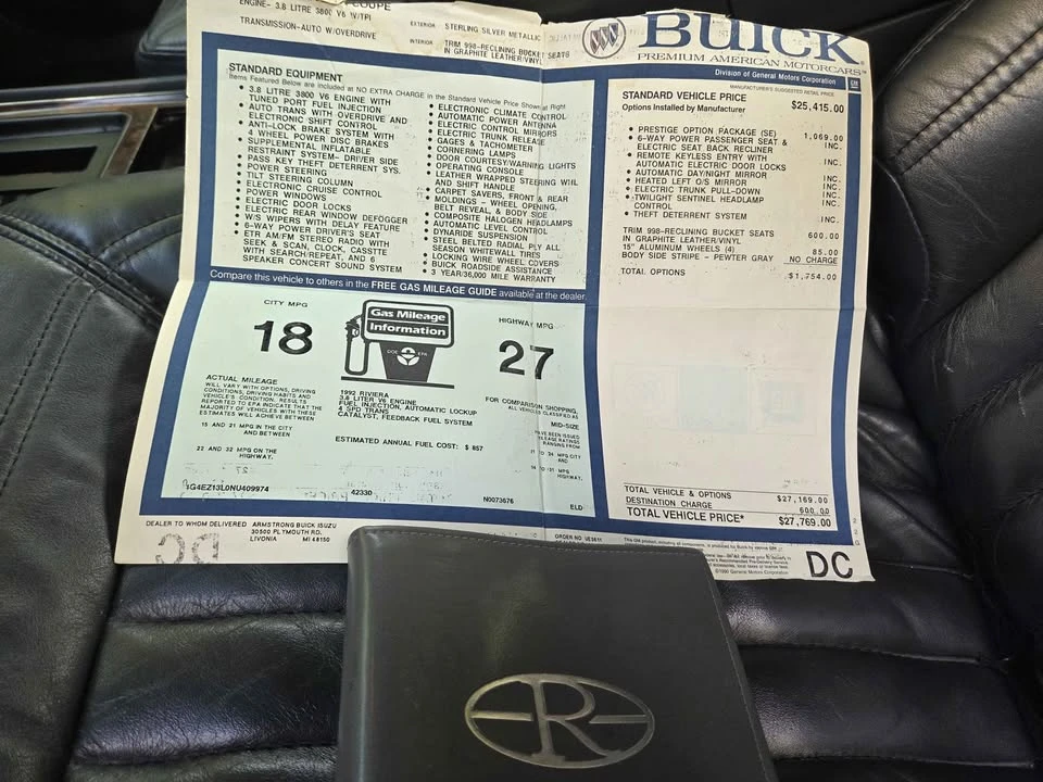 1992 Buick Riviera 4th-7th Gen - Image 6 of 16