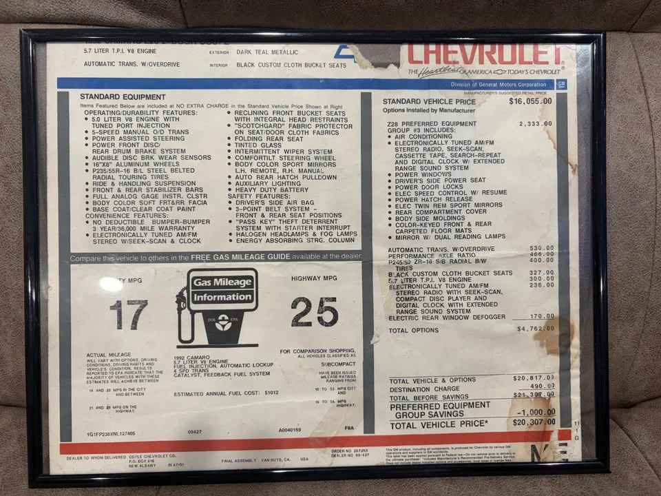 1992 Chevrolet Camaro - Image 8 of 8
