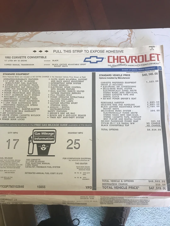 1992 Chevrolet Corvette C4 - Image 8 of 8