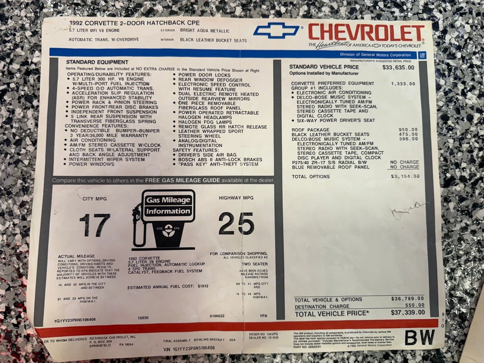 1992 Chevrolet Corvette C4 - Image 17 of 17
