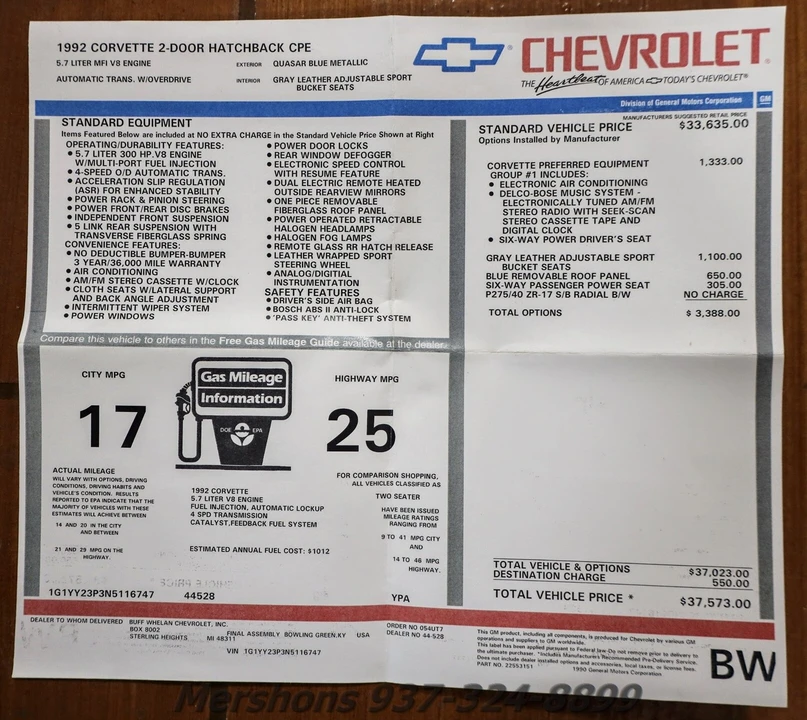 1992 Chevrolet Corvette C4 - Image 16 of 21