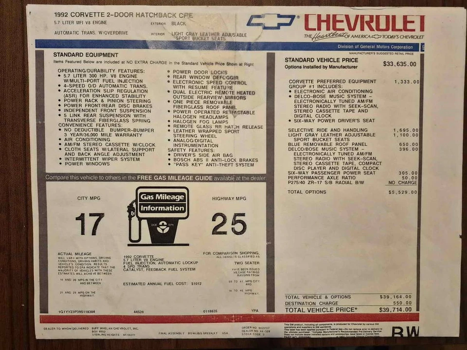 1992 Chevrolet Corvette C4 - Image 18 of 23