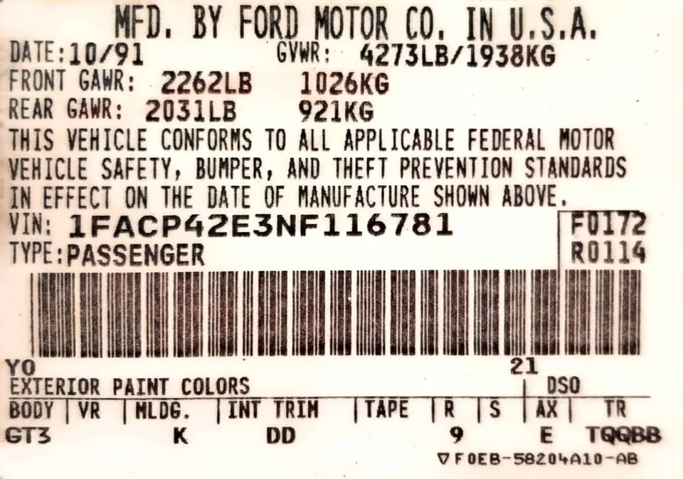 1992 Ford Mustang GT 3rd Gen - Image 19 of 19