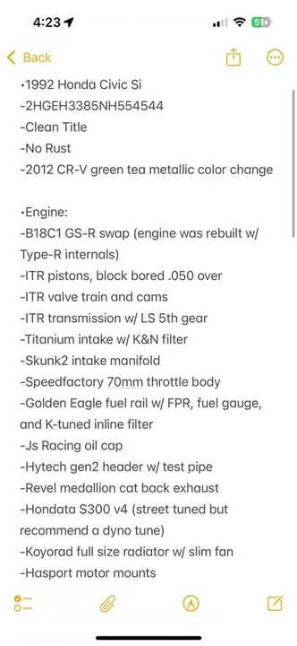 1992 Honda EG Civic Si - Image 7 of 10