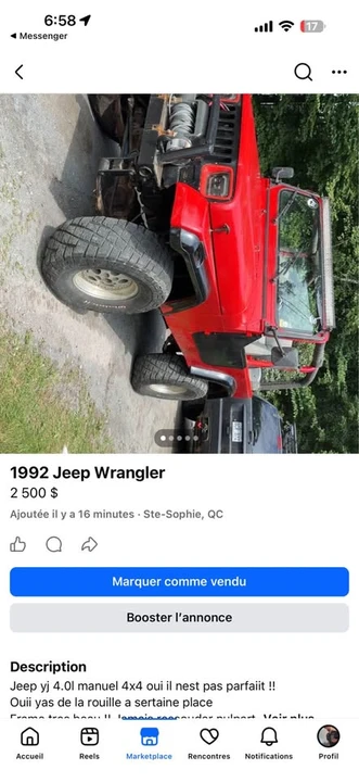 1992 Jeep YJ Wrangler - Image 6 of 7