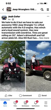1992 Jeep Wrangler Sahara Sport Utility 2D