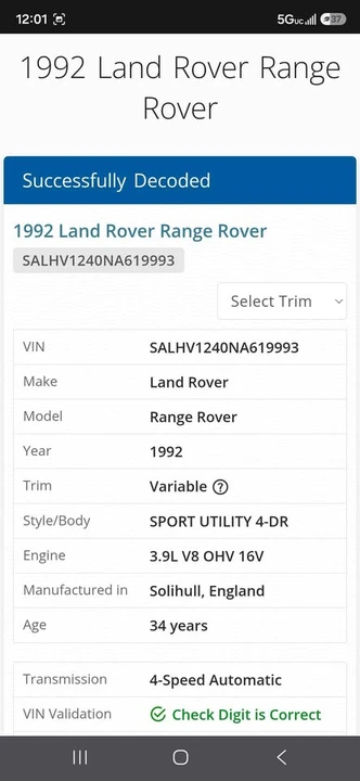 1992 Land Rover Range Rover Classic - Image 13 of 13