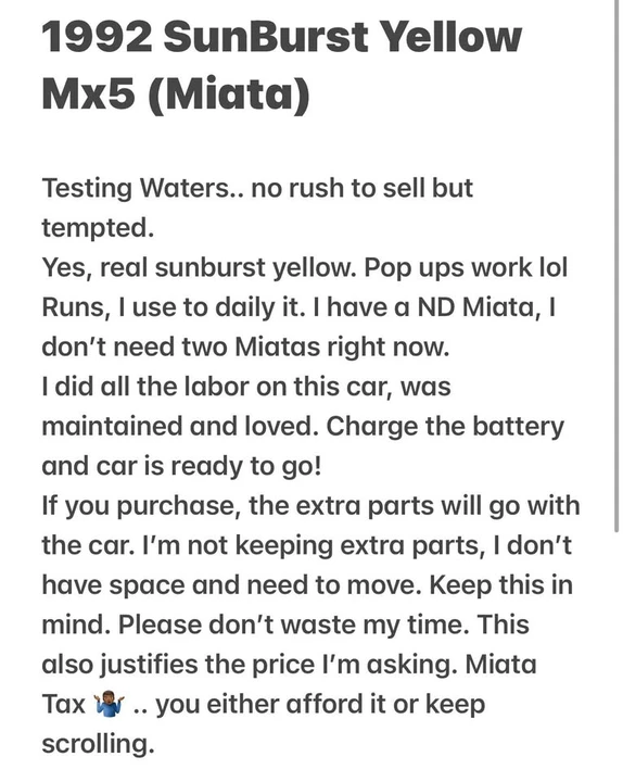 1992 Mazda NA MX-5 Miata - Image 16 of 17